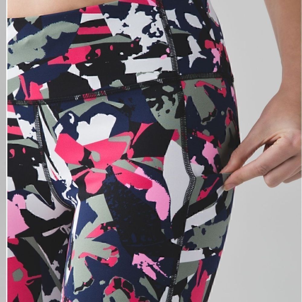 Lululemon Pace Rival Crop Pop Cut Boom Juice Multi Black pants leggings!